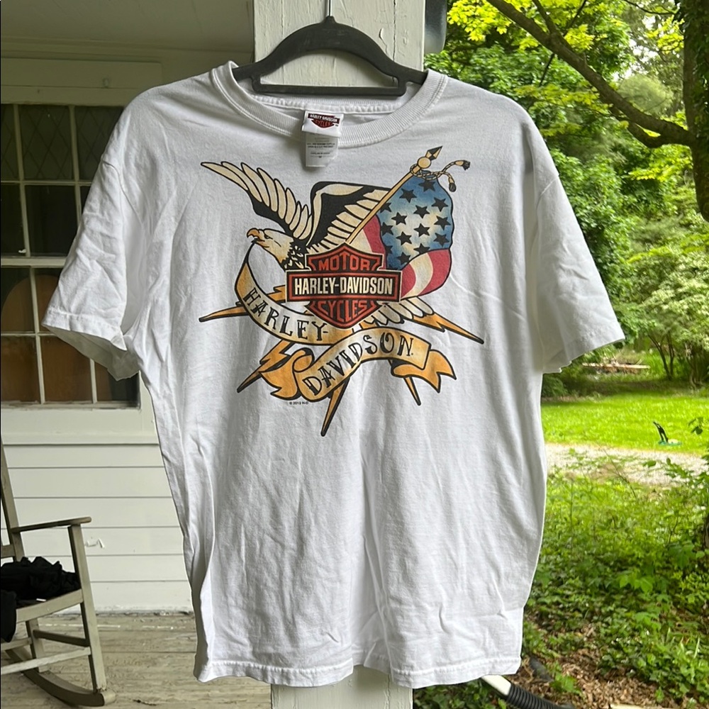 Harley-Davidson White Graphic T-Shirt for Men
